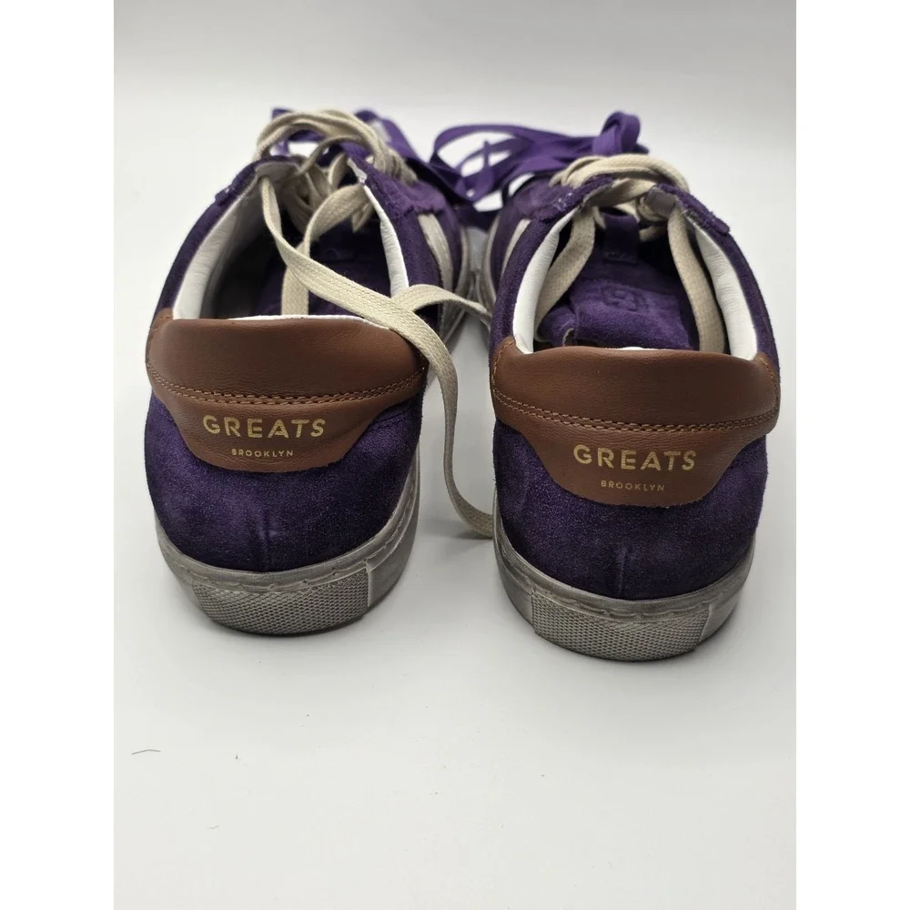 Greats Suede Charlies Sneakers Purple And White Size 6‎